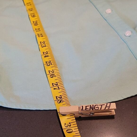 Croft&Barrow sz L mint colored button up snort - Picture 5 of 11